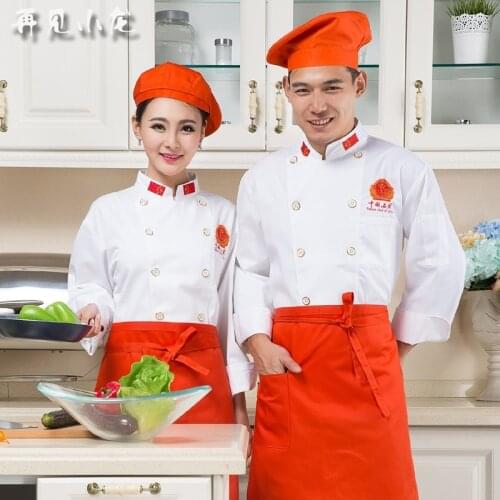 M-3XL Hotel Chefs Uniform Long Sleeves Plus Size Bakers Jacket Restaurant Chefs Clothes Autumn/winter Chef Uniform B-5588