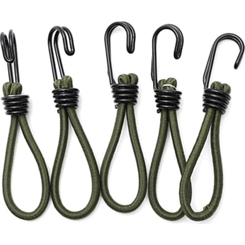 1Pc Outdoor Elastic Tent Bungee Rope With Hook Camping Canopy Luggage Stretch Buckle Ground Nail Strap Hiking Tent Accessories
