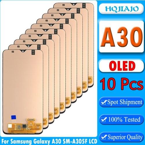 10PCS Oled For Samsung Galaxy A30 SM-A305FN/DS A305F/DS A305 LCD Display Touch Screen Digitizer Assembly For Samsung A30 Lcd