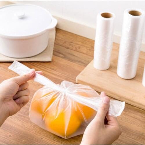 100Pcs/Roll Food Vest Fresh-Keeping Bag Storage Bags Portable Refrigerator Fruits Vegetables Preservation Plastic Bags Thicker