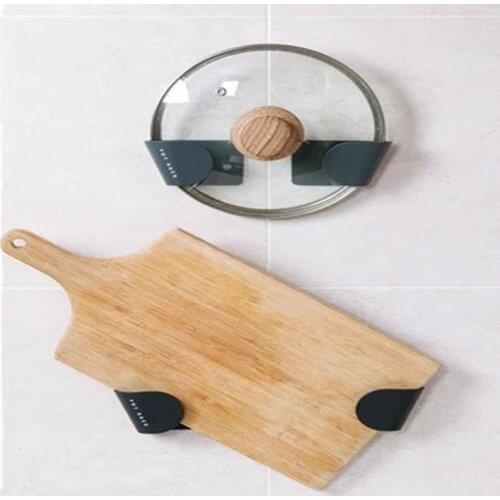 2pc Multi Functional Pot Cover Shelf Wall Hanging for Putting Pot Cover Wall Hanging Storage Kichen Organizer Kitchen Gadget Set