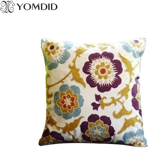 2016 Fashion splendid flower decorative pillow Ethnic style sofa cushions hand-embroidered colorful Cojin