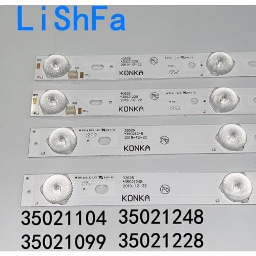 4PCS IN 1TV KONKA 32INCH LED STRIP 35021104/35021099 32630 35021248/35021228 32626 40626 6V LED 3LED 22.8CM 4LED 33.8CM