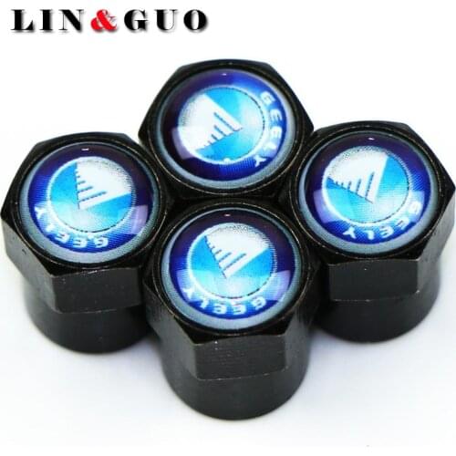 4pcs Carbon black New Style Car Badge Wheel Tire Valve Cap Tyre Dust Cap For geely Accessories