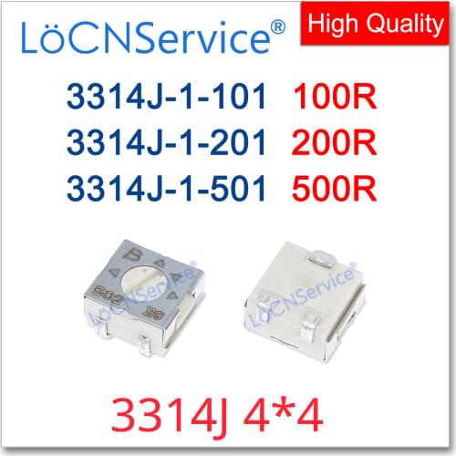 50PCS 500PCS BOURNS 3314J 4*4 100R 200R 500R Origin High Quality Trimming Potentiometer 3314J-1-101E 3314J-1-201E 3314J-1-501E