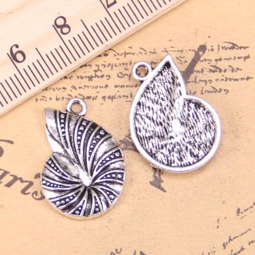 12pcs Charms conch shell 23x17mm Antique Pendants,Vintage Tibetan Silver Jewelry,DIY for bracelet necklace