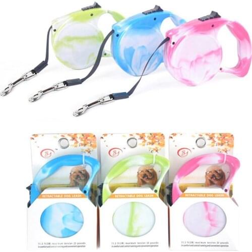 Automatic Retractable Dog Leash Pet Dog Cat Solid Leash Chain Telescopic Pet Tractor Traction Rope Convenient