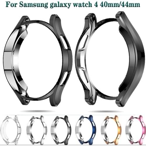For Samsung galaxy watch 4 44mm 40mm TPU Case Cover Plating Bumper Shockproof Protective Case Soft Protector Shell