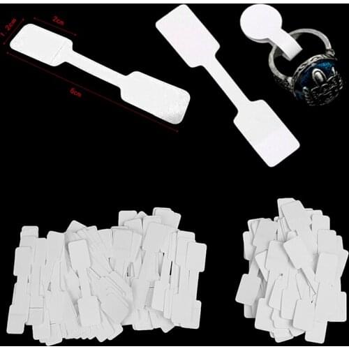New 50pcs/100pcs White Paper Label Tags With Hanging String For Jewelry / Stationery / Shoes Clothing Home Market DIY Supplies