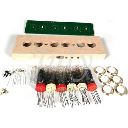 IN14 color luminous tube glow tube walnut beech base digital clock new IN14 DIY gift decoration