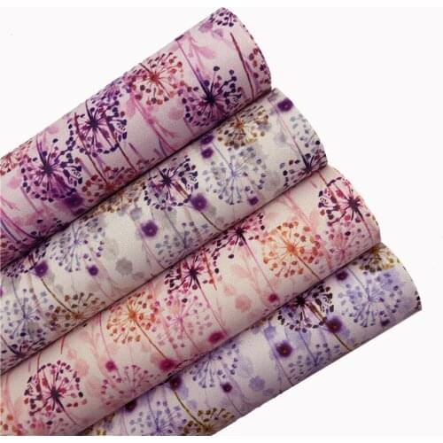 DandelionPrinted Faux Leather Vinyl Fabric Sheet Felt Backing Synthetic Leather Faux Vinil For Bows Earrings DIY A4 SIZE 6S121B