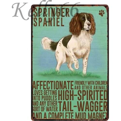 [ Kelly66 ] SPRINGER SPANIEL Metal Sign Tin Poster Home Decor Bar Wall Art Painting 20*30 CM Size y-1612