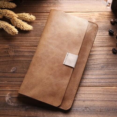 Wallet men leather ultra thin small hand bag mini large capacity head layer leather Wallet