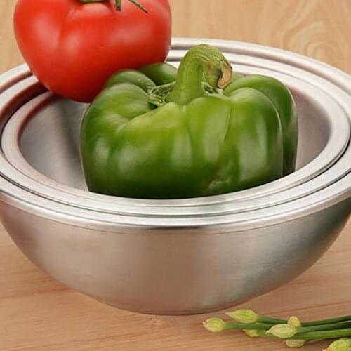 Stainless Steel Round Thicken Salad Baking Egg Mixing Bowl Home Kitchen Stainless steel made anti-rust corrosion resistant