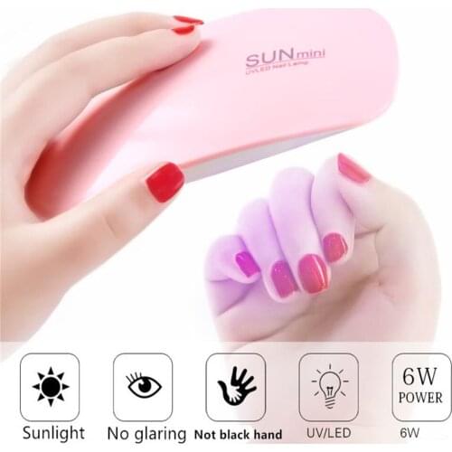 Lamp for Manicure Led UV Lamp Drying Nail Fingernails Nail Dryers 6W UV LED Lamp Portable Mini USB Nail Lamp Manicure Nail Tools