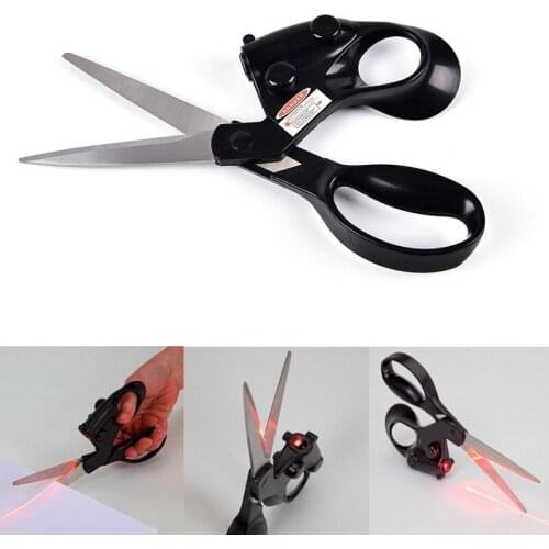 Laser Scissors Infrared Multi Function Household Black Stainless Steel Sharp Cut Easy Grip Handles Hot Sale LIN4016