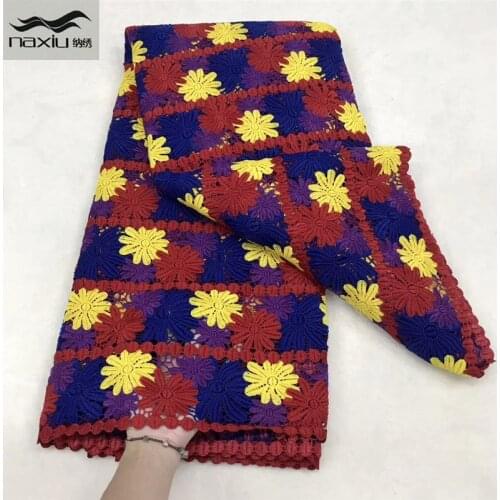 Madison Colorful African Cord Lace Fabrics High Quality Guipure Cord Lace Fabric for Wedding Water Soluble Lace For Dress