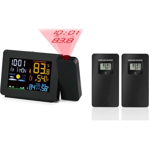Weather station 2 Outdoor Sensors Projection Alarm Clock weather station wireless indoor outdoor in temperature instruments