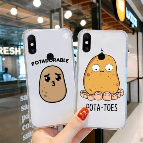 Brown potato cute cartoon Phone Case Transparent for xiaomi Redmi note k 7 6 40 9 6 5 10 11 A T se pro lite ultra