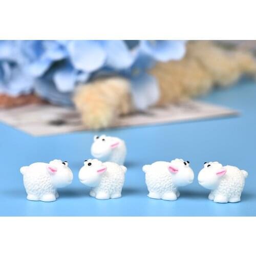 10Pcs/Set Cute Mini Animals Hedgehog Sheep Chicken Fairy Garden Figurines Miniatures Home Micro Miniatures Accessories Supply