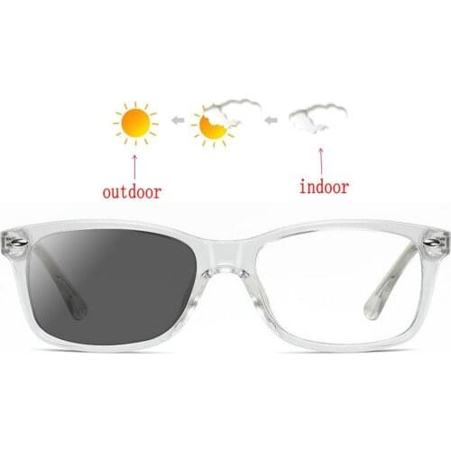 Fashion business mens photochromic womens reading glasses square reading glasses farsightedness diopter +1 1.5 2.0 2.5 3.0 NX