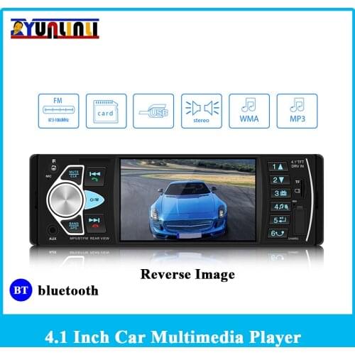 YUNLINLI 4.1 Inch High-Definition Large Screen Car Multimedia Player Car MP5 Player bluetooth 4.0 Car Stereo Radio Reverse Image