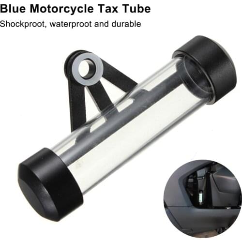 Motorcycle Tax Disc Tube Holder Waterproof Scooter Moped Tubes Tax Disc Cylindrical Holders Frame w/ Allen Key MOTO Accessories