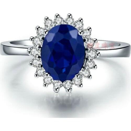 2 Ct Synthetic sapphire Gemstone ring sterling silver SONA stone engagement ring, Prince William weeding ring