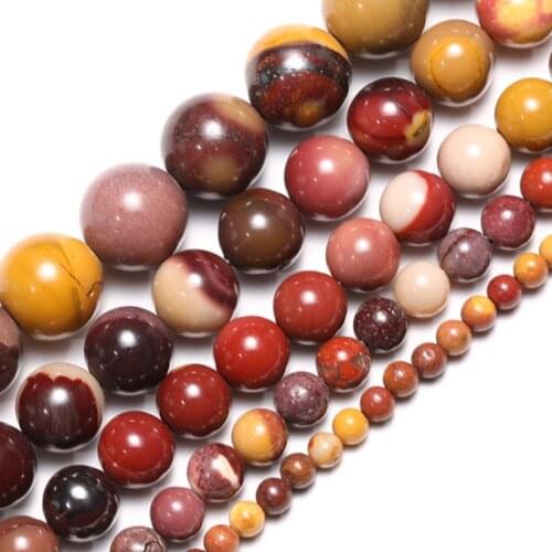Wholesale Natural Stone Mookaite Egg Yolk Loose Beads 4 6 8 10 12MM Fit Diy Bracelet Necklace For Jewelry Making