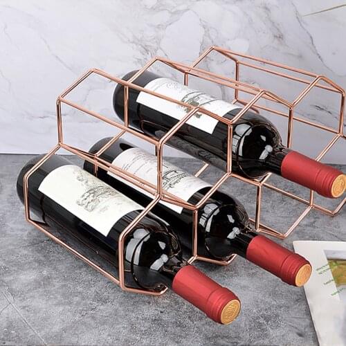 9-bottle Wine Rack Stand Modern Metal Wine Storage Holder Organizer Whiskey Champagne Bottles Cabinet Display Rack