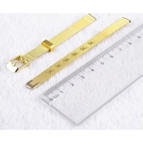 Popular Fashion watchband gold color stainless steel watchband buckle Detachable Straps For Watch luxury reljoies band
