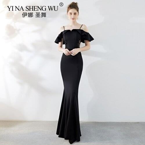 Simple Elegant Mermaid Long Dress Ruffles Off the Shoulder Waist Formal Gown For Ladies Vestido De Fiesta Largos De Noche