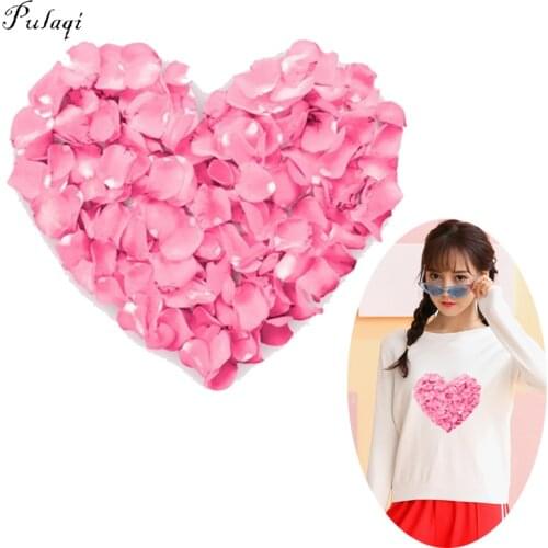 Pulaqi Butterfly Heart Printed Iron On Transfer DIY Vinyl Heat Transfer For Clothes Sticker Flower For Women T-shirt Applique F