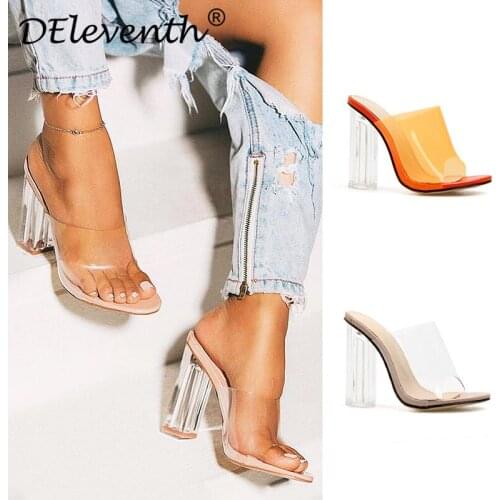 Shoes Thin High Heels Candy Bright Color Roman women sandals PVC Pointed Toe 11.5CM women shoes sandalias mujer 2020 size 35-42