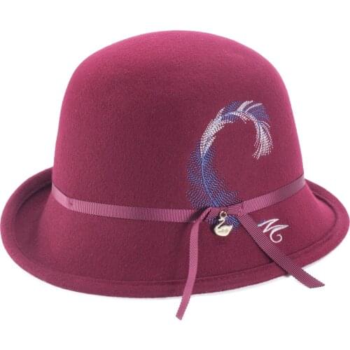 Womens Vintage Style Asymmetrical Brim Downtown Abbey Style Cloche 100% Wool Felt Hat A513