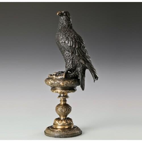 Arab Eagle Statue Bronze Brass Hot Casting Animal Sculpture Art Gorgeous Home Office Decoration Gifts