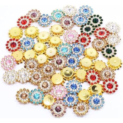 50Pcs Claw Cup Glass Rhinestones Strass Shiny Crystal Stone Trim Gold Base Sew On Rhinestones For Clothes DIY Sewing Accessories