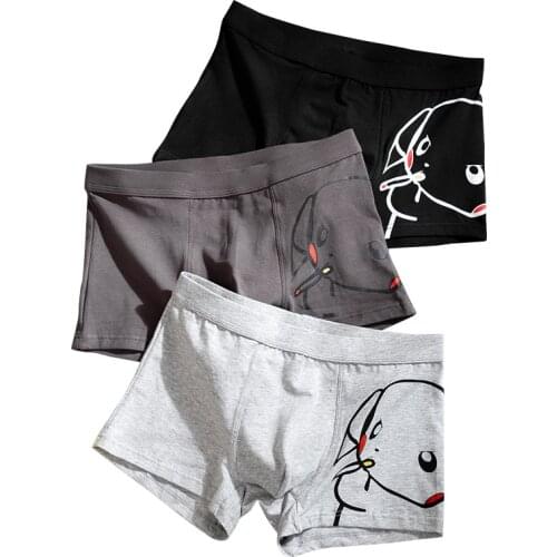 Men Underpant Boxer Breathable Cotton Spandex Underwear Sexy Lingerie Man Funny Cartoon Boxers For Boys Breathable Male Panties