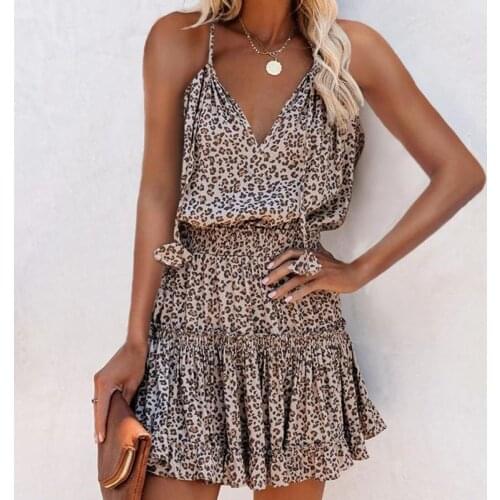 Women Dresses Summer 2020 Casual Clothes Slip Dress Loose Printed Sleeveless African Sexy Female Prom Short Boho Party Dresses