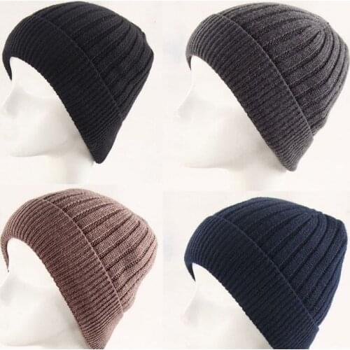 4color Buddhism religious monk winter knitting warm fluffy apuchin wool cap lay meditation hat dark blue/black/gray