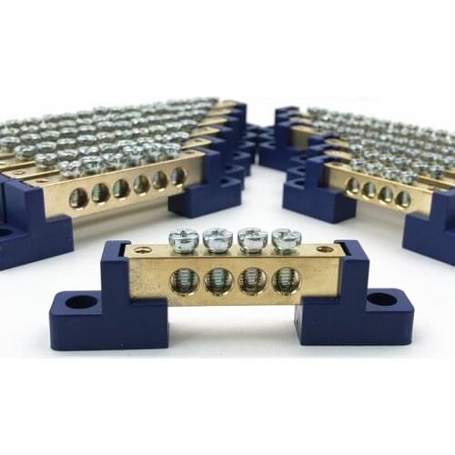 1pcs Copper wiring terminal flame retardant zero ground connection row strip 6* 9/8 *12