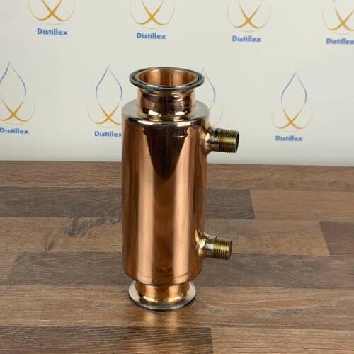 Clamp 2" (51mm) OD64mm Copper Condenser, Dephlegmator, Reflux, Distiller Condenser. L-210mm
