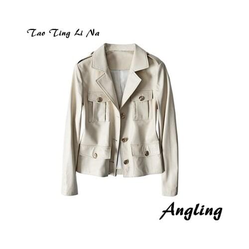 2021 Women New Fashion Genuine Real Sheep Leather Jacket G11