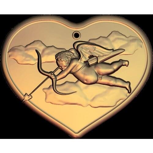 4 pieces heart 3D STL Model for CNC Router Engraver Carving Machine Relief Artcam aspire M48