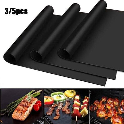 5PCS BBQ Grill Mat 40 * 33cm Non-stick Easily Cleaning Baking Mat For Electric Grill Gas Charcoal BBQ Kitchen Tools