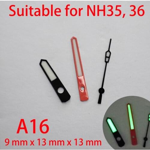 A16 suitable for NH35 watch pointers, watch accessories hand green/blue super luminous watch custom accessories NH36