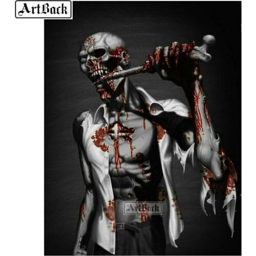 5d diy diamond painting skull icon embroidery full square & round death landscape handmade mosaic canvas art resin crafts skull