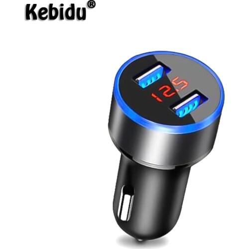 Kebidu 5V 3.4A Dual USB Car Charger Digital LCD Display For iPhone Xiaomi Samsung Fast Charging Cigarette Socket Lighter