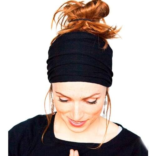 Free Shipping Women/Men Yoga Sports Wide Headband Elastic Elastic Boho Hair Band Head Wrap Wristband