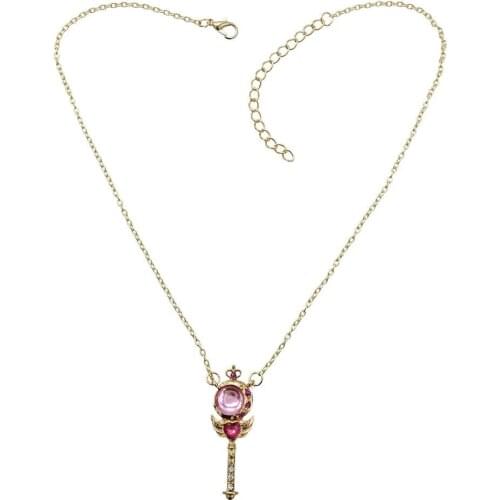 Bohemia Fashion Gold Alloy Rhinestone Star Key Heart-shaped Pendant Necklaces for Women Wedding Party neck chain Jewelry Gift